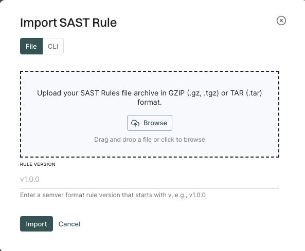 Import SAST rule