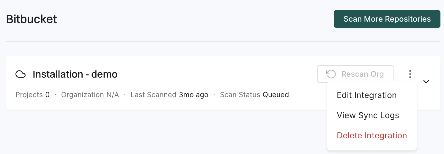 Manage Bitbucket App