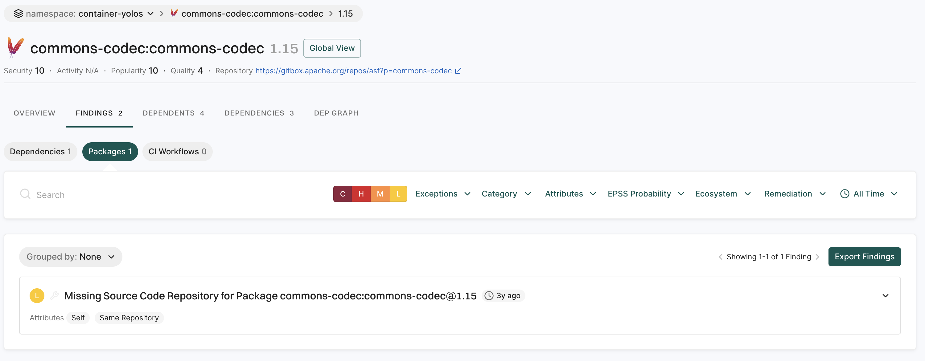 Dependency details