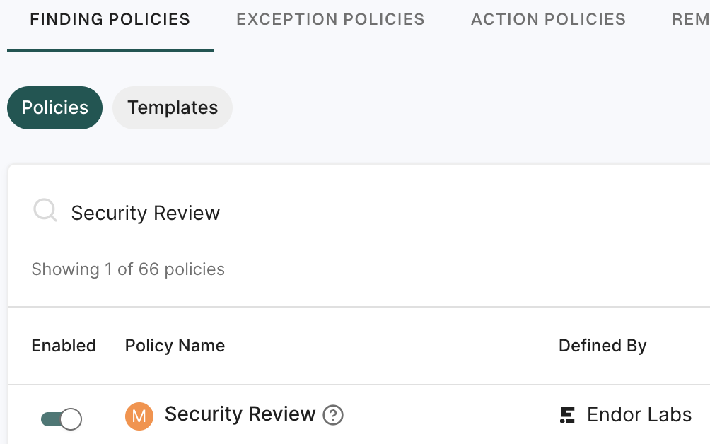 Enable finding policy for AI security review