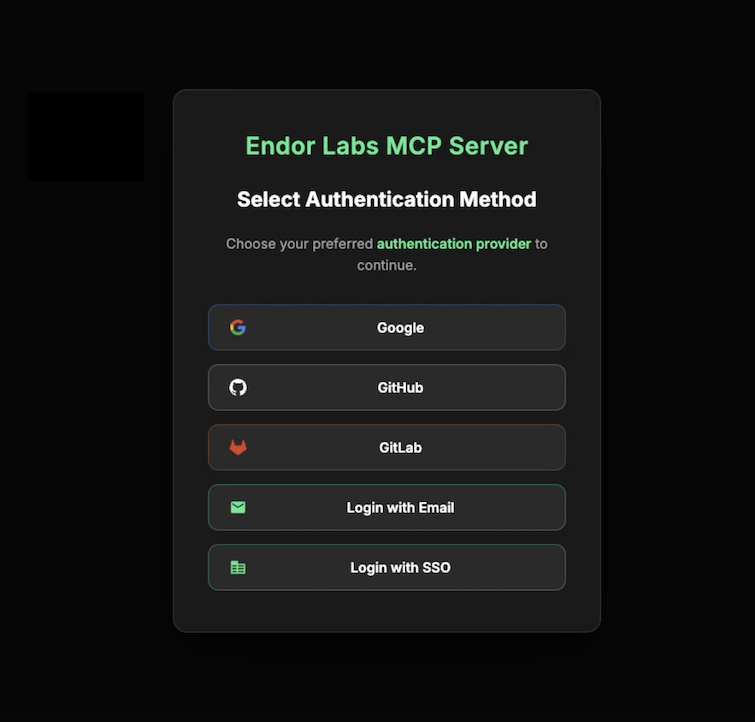Authenticate to Endor Labs