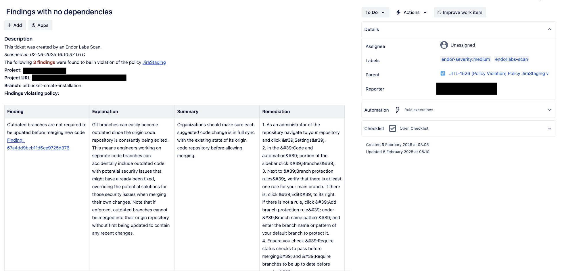 Example of Jira label 