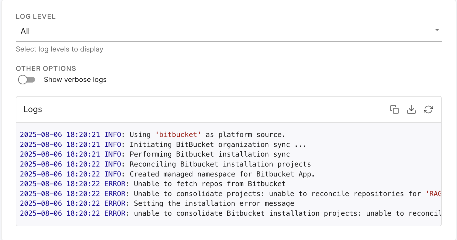 sync logs