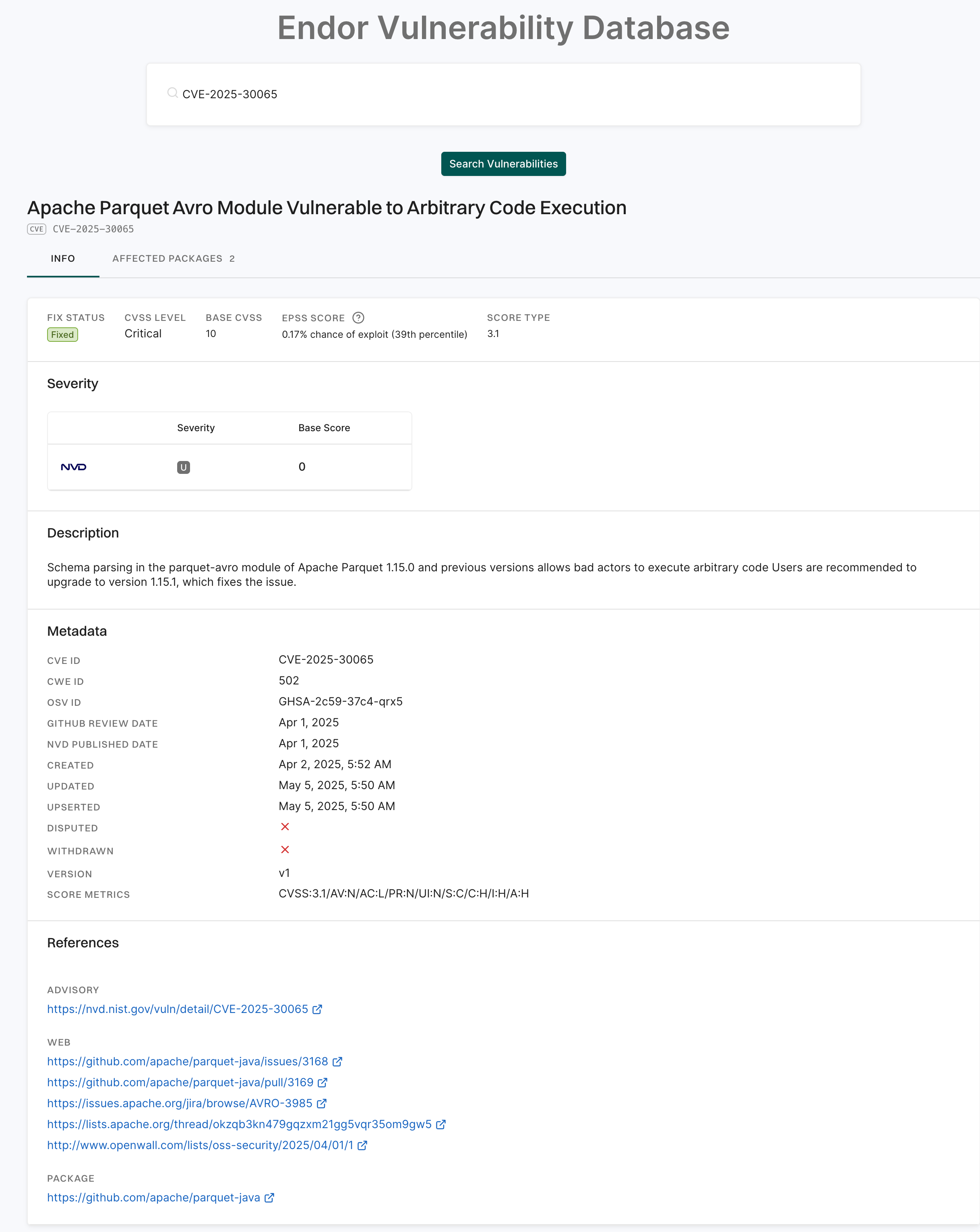 Vulnerability Search